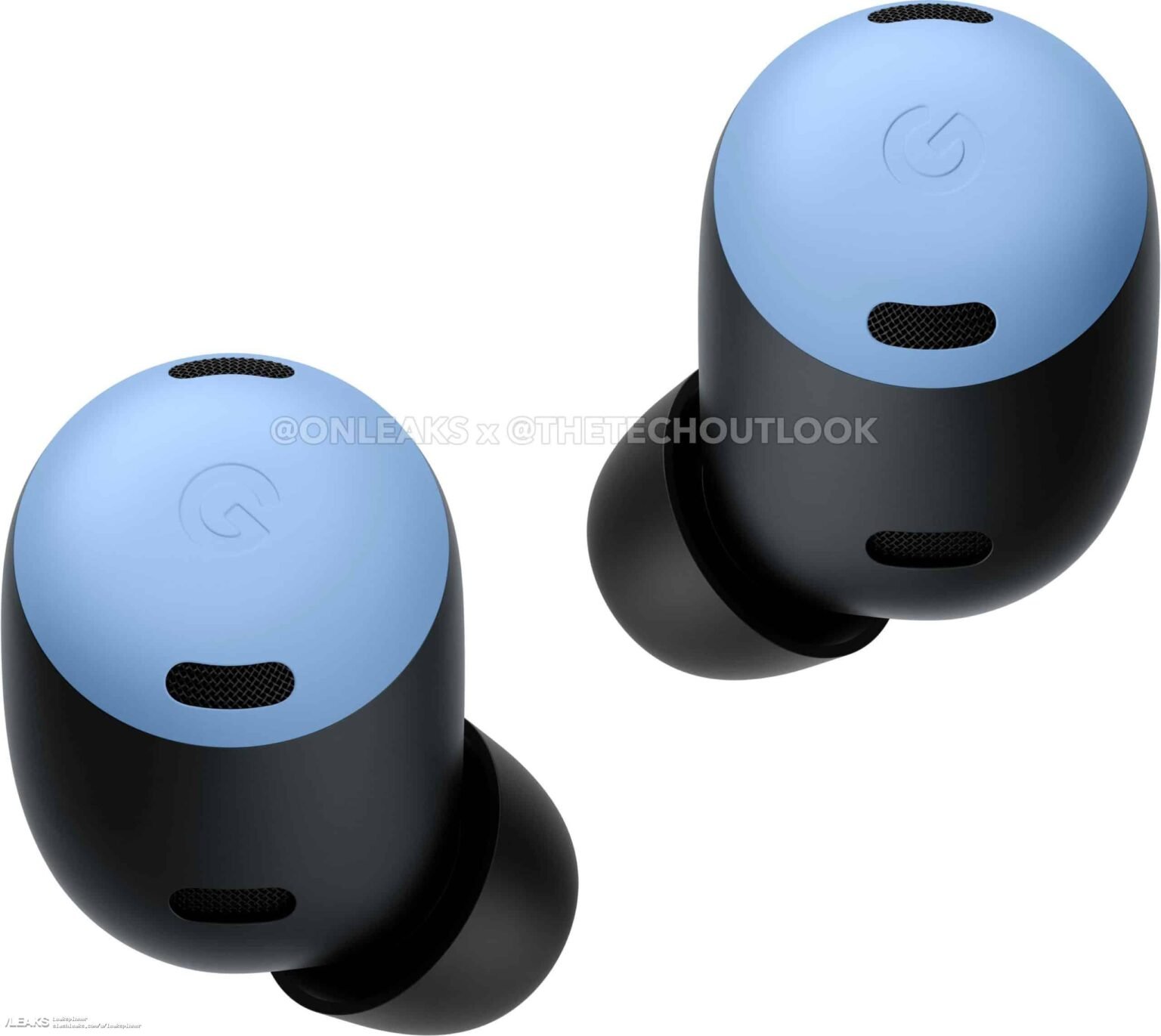 Google pixel buds pro new bay blue and porcelain color options leaked renders surfaces
