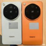 OPPO Find X9 Ultra fastnar på bild i vitt och orange