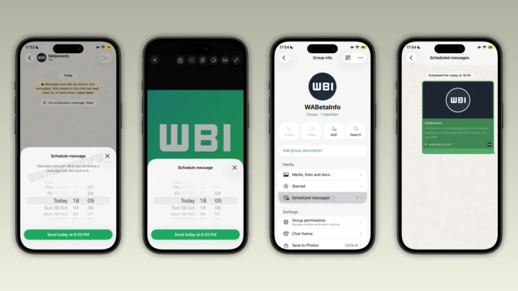 WA SCHEDULED MESSAGES FEATURE IOS